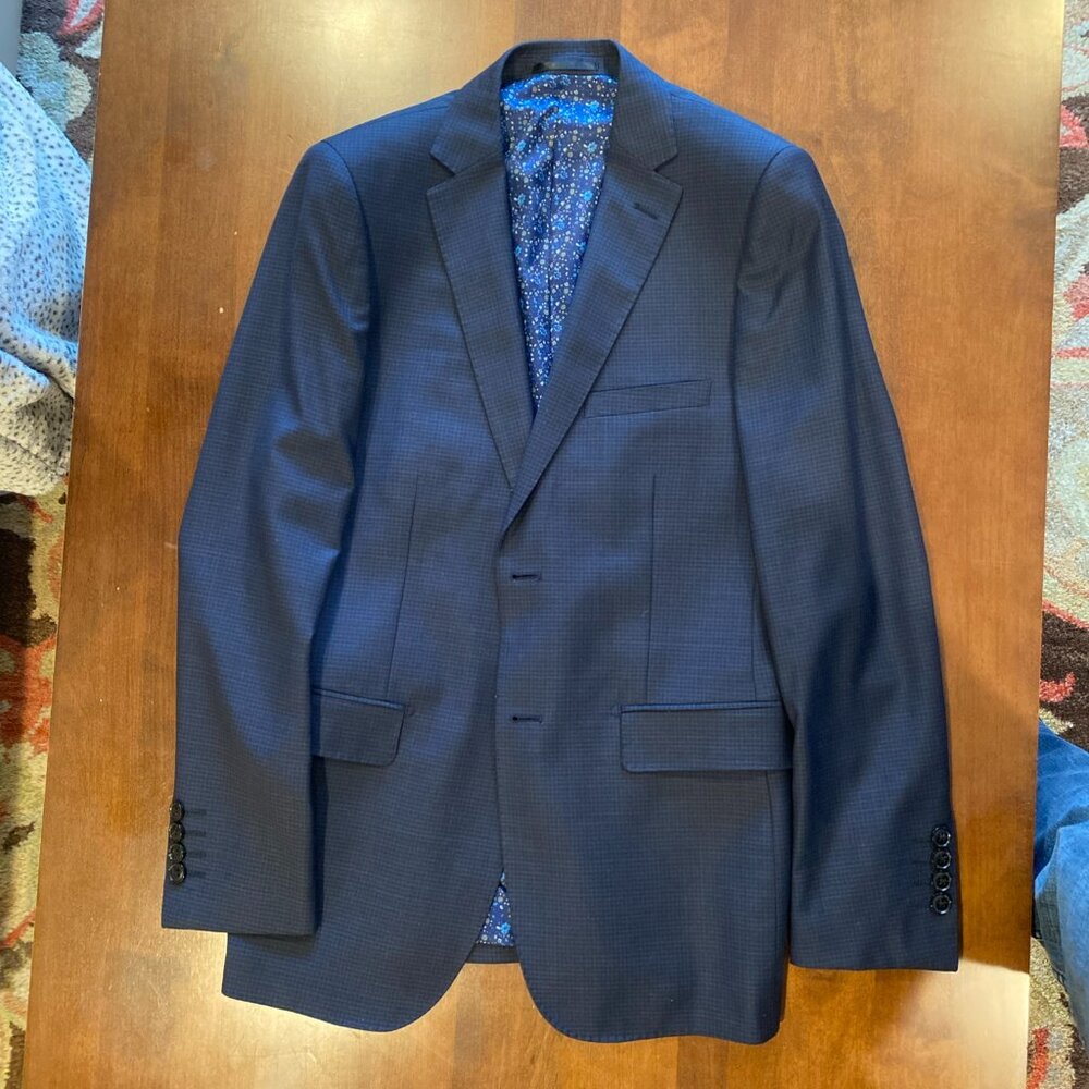 Centrion Boys Blue Herringbone Suit Size 18 Slim